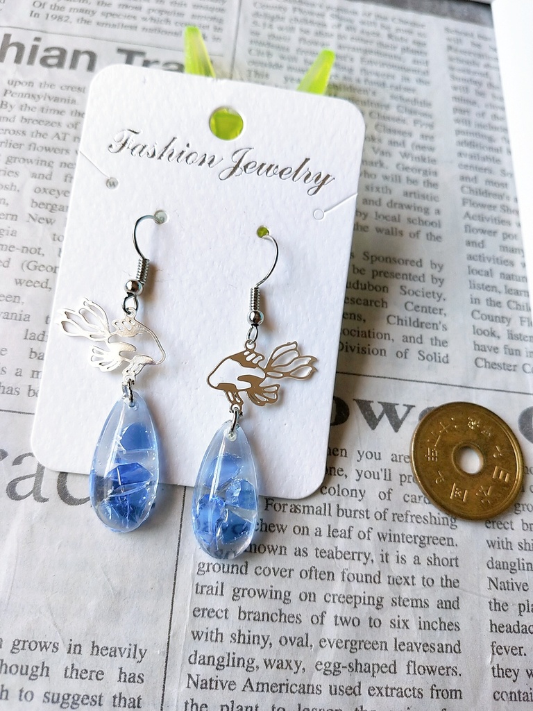 金魚レジンピアス2個セット