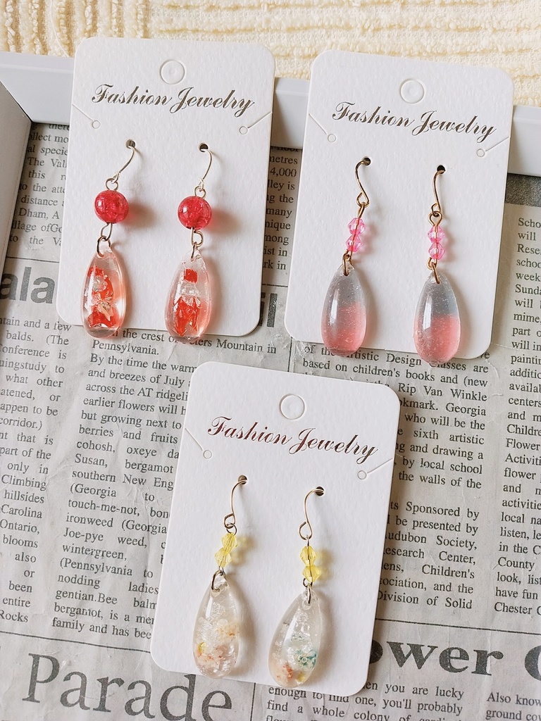 ③琉球ガラス入りピアス3セット