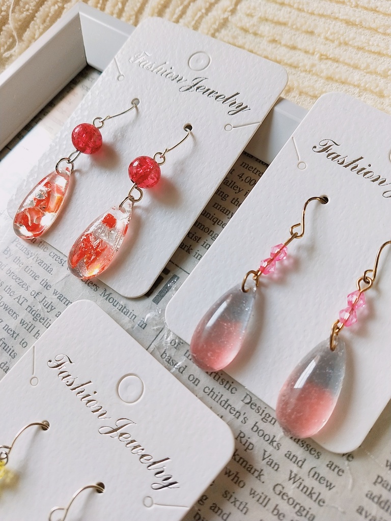 ③琉球ガラス入りピアス3セット