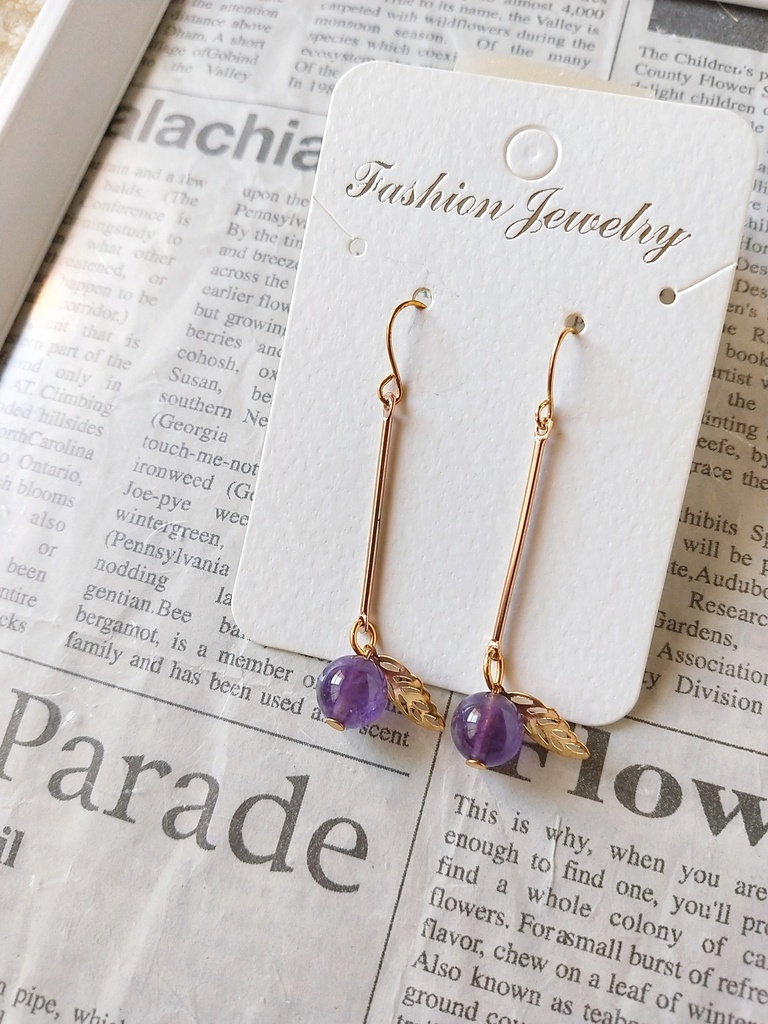 紫系ピアス3点セット