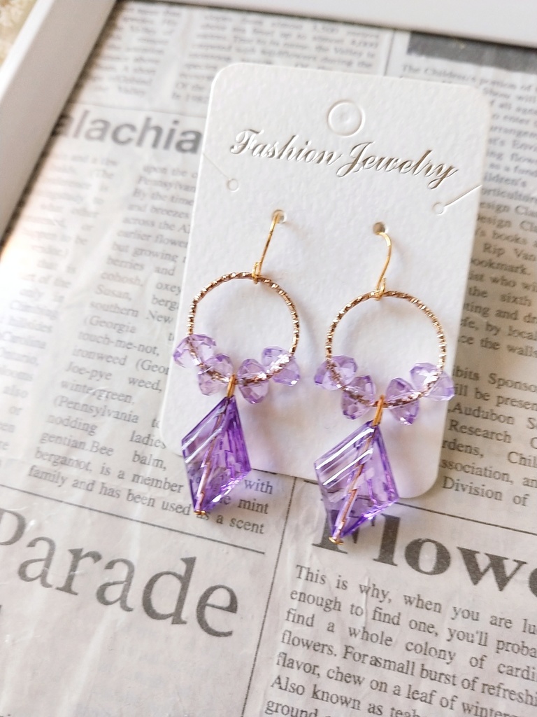 紫系ピアス3点セット