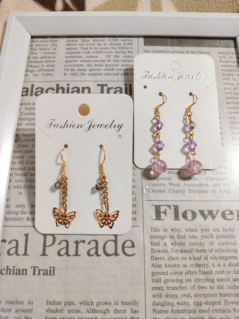 紫色ピアスセット