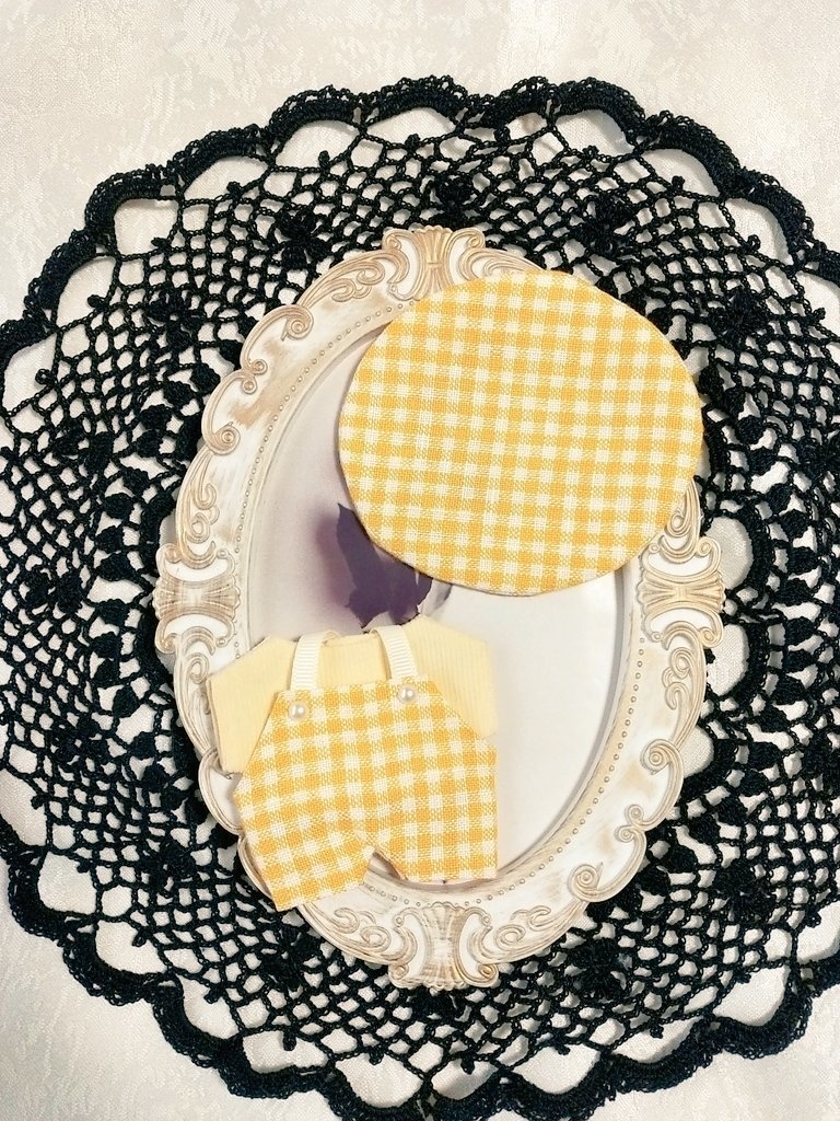 10cm ぬい服 サロペット+Tシャツ+帽子 3点セット