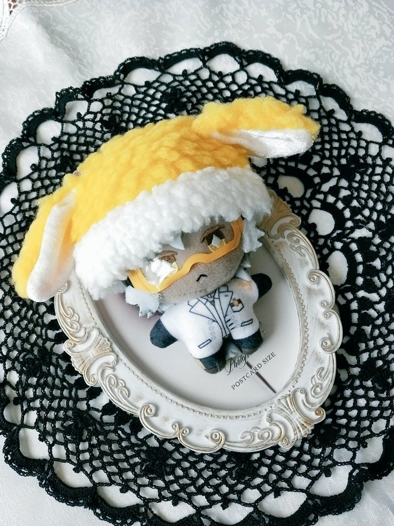 うさ耳ぬい帽子 黄✕白