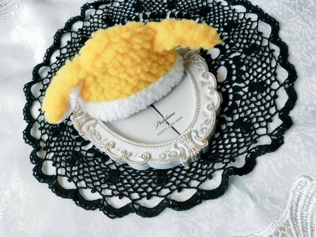 うさ耳ぬい帽子 黄✕白