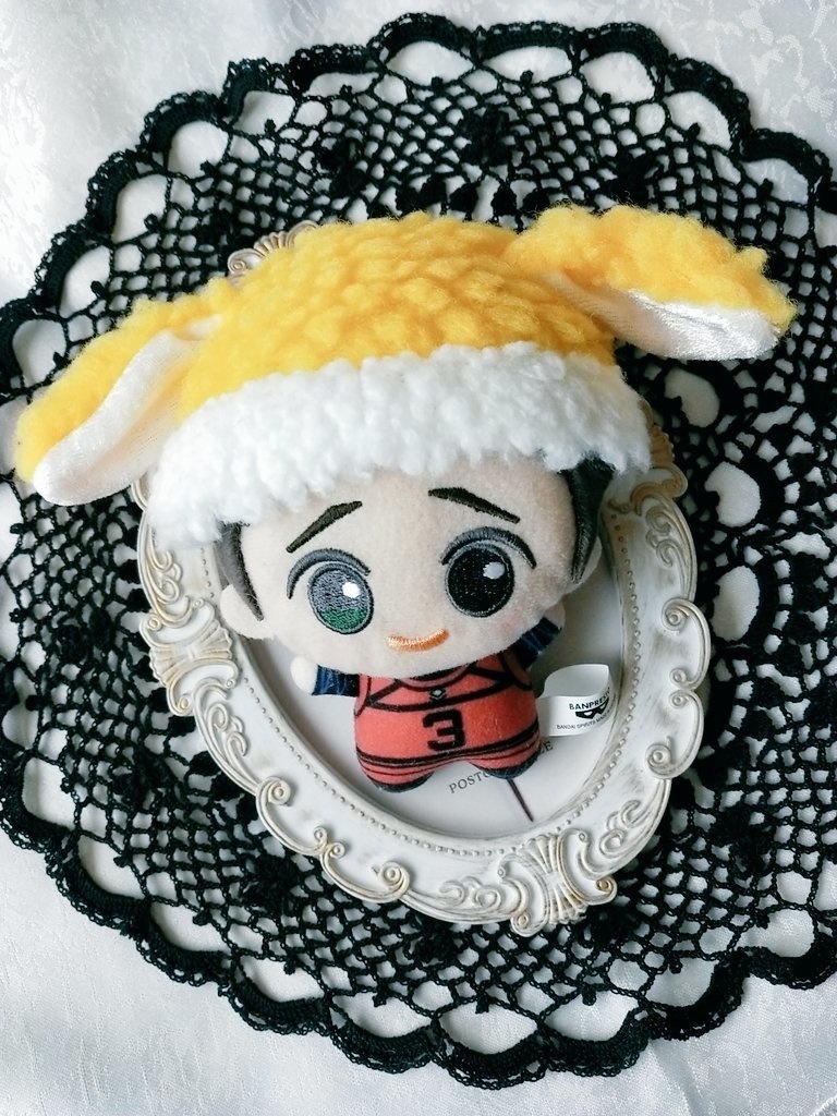 うさ耳ぬい帽子 黄✕白