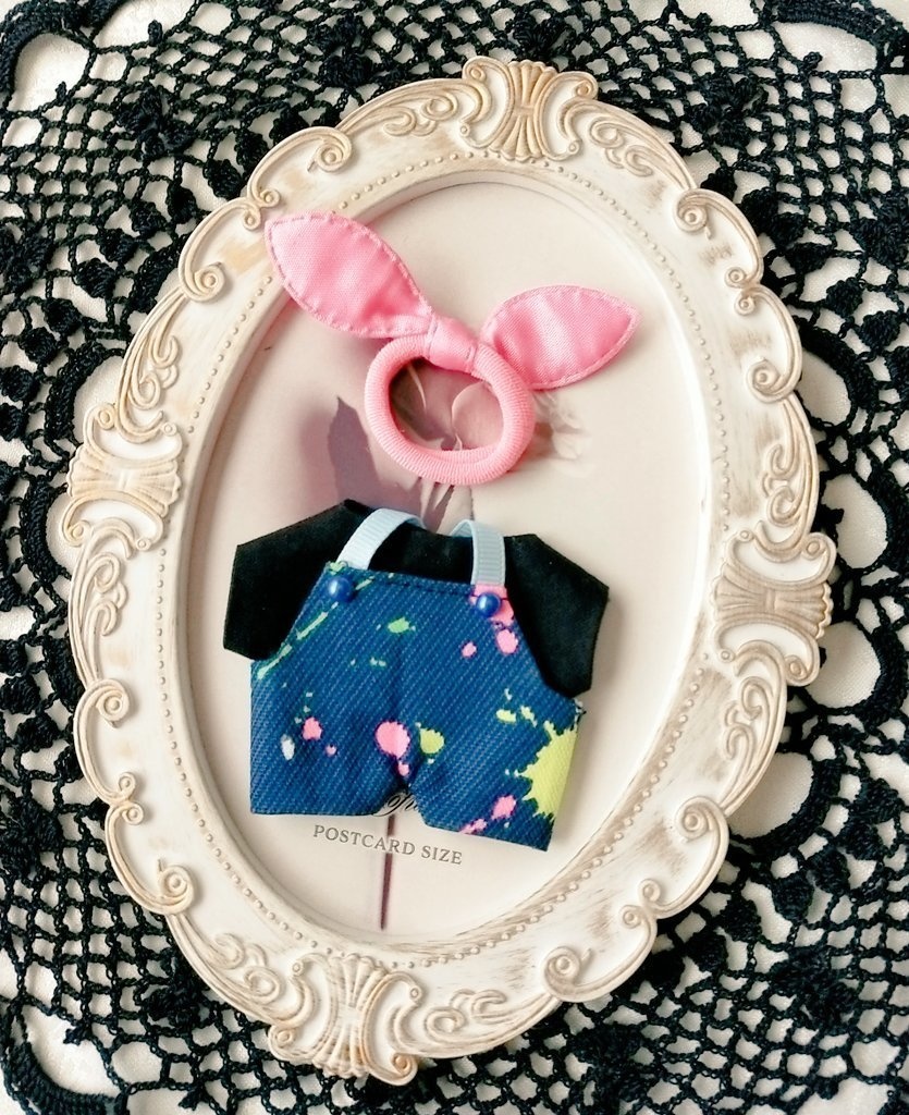 10cm ぬい服 サロペット3点セット