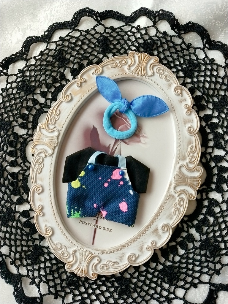 10cm ぬい服 サロペット3点セット