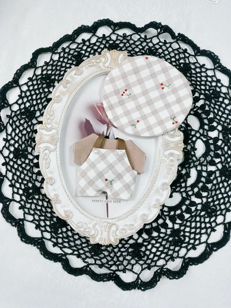 【チェリー柄】サロペット+Tシャツ+帽子3点セット