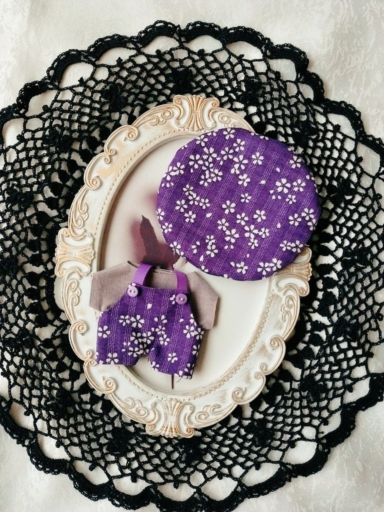 和柄 サロペット+Tシャツ+帽子3点セット