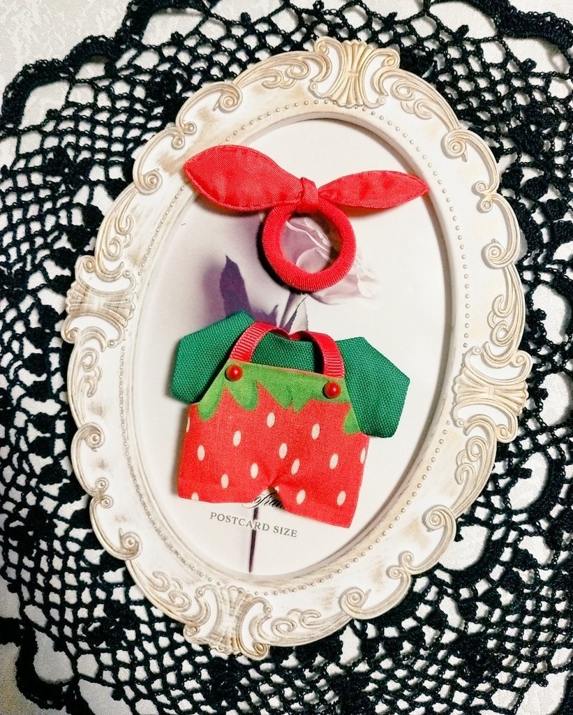 いちご柄サロペット 3点セット