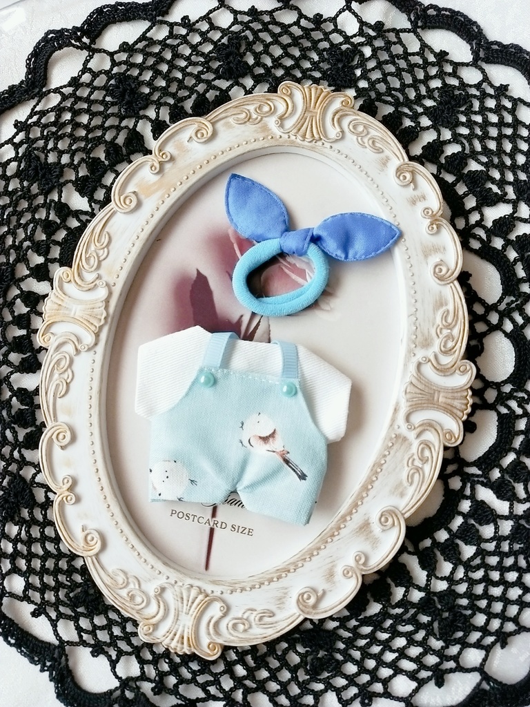 シマエナガ柄サロペット3点セット