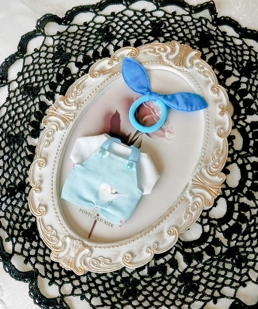 シマエナガ柄サロペット3点セット