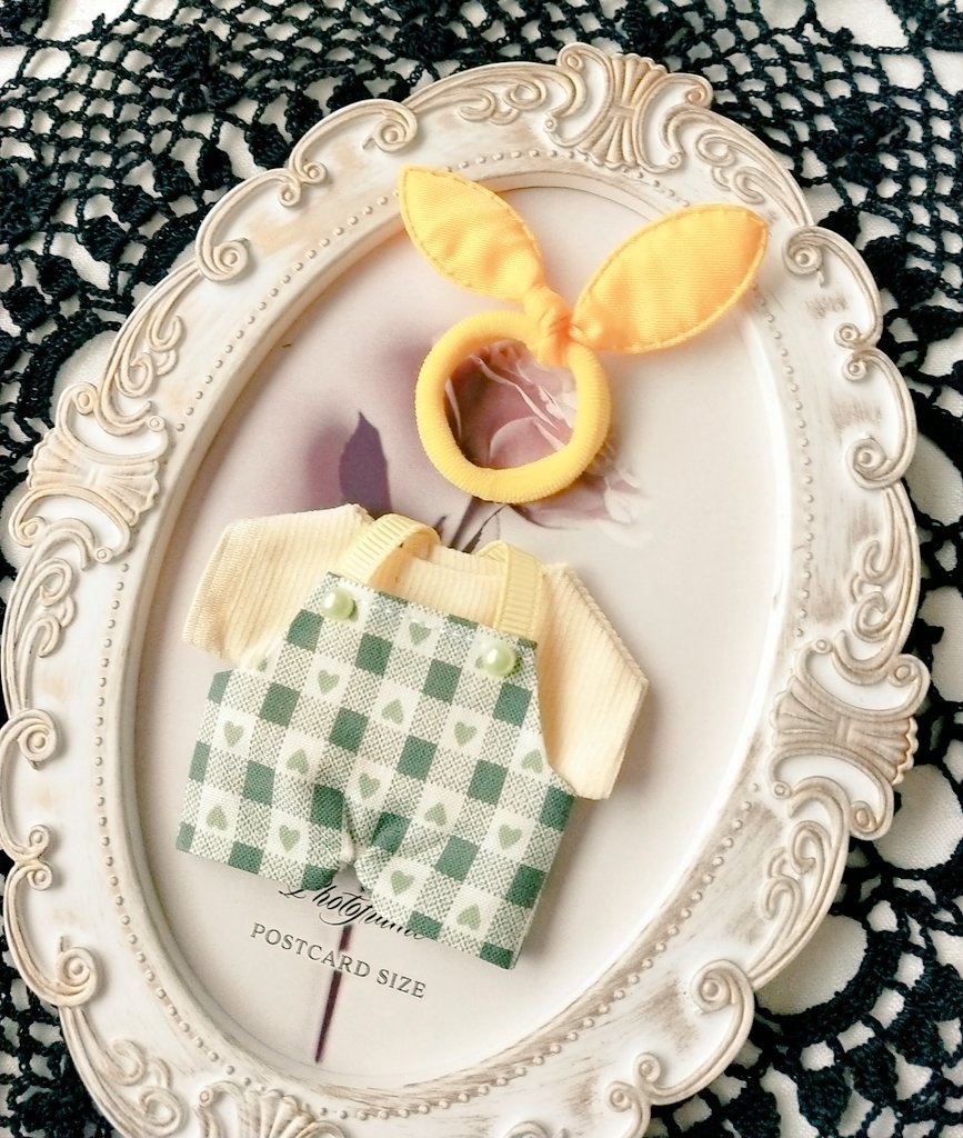 緑ハート柄サロペット3点セット