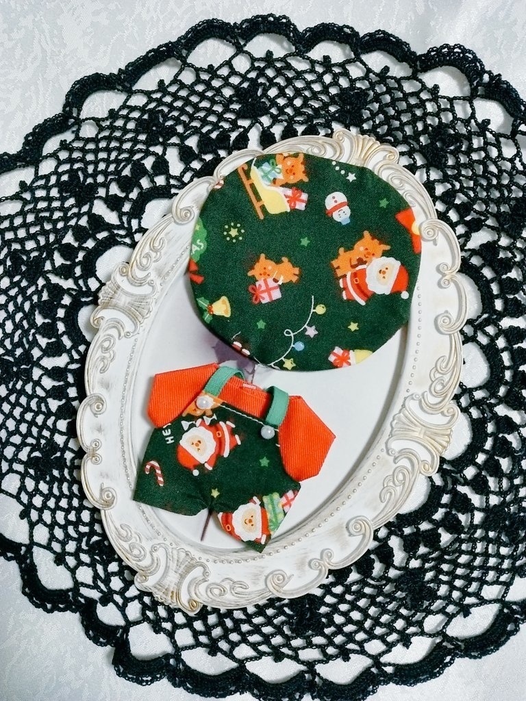 クリスマス3点セット サロペット+Tシャツ+帽子