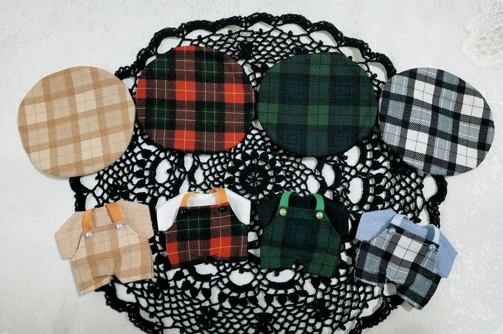 大柄チェックサロペット3点セット