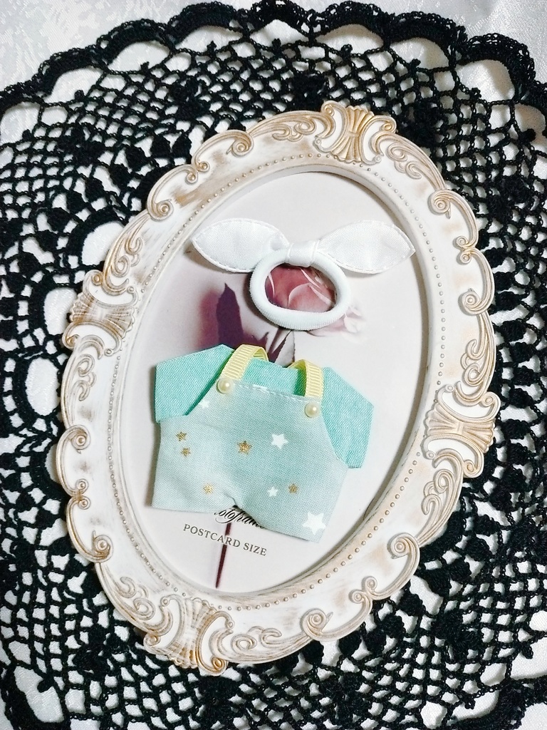 星柄 サロペット+Tシャツ+リボン3点セット