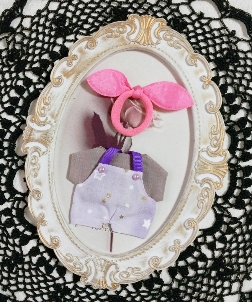 星柄 サロペット+Tシャツ+リボン3点セット