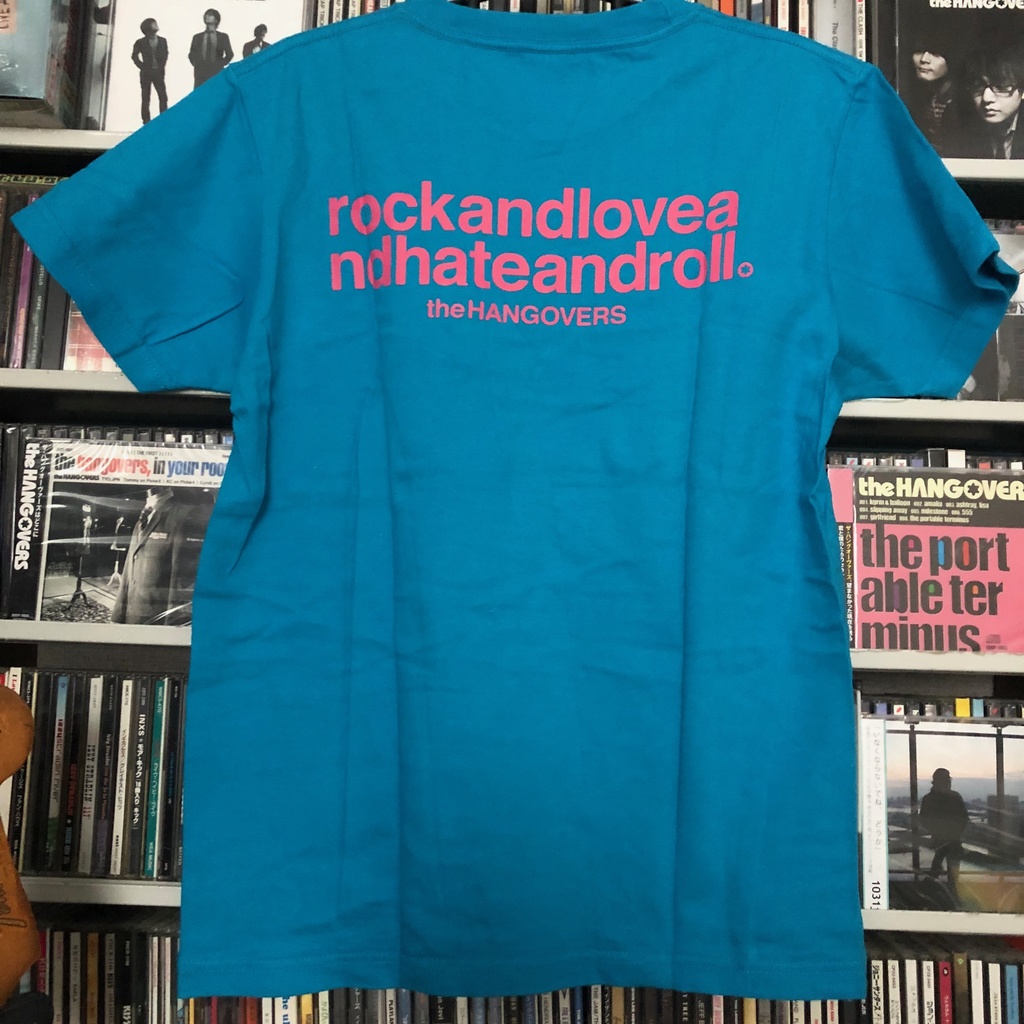 the HANGOVERS「rockandloveandhateandroll」Tシャツ ブルー