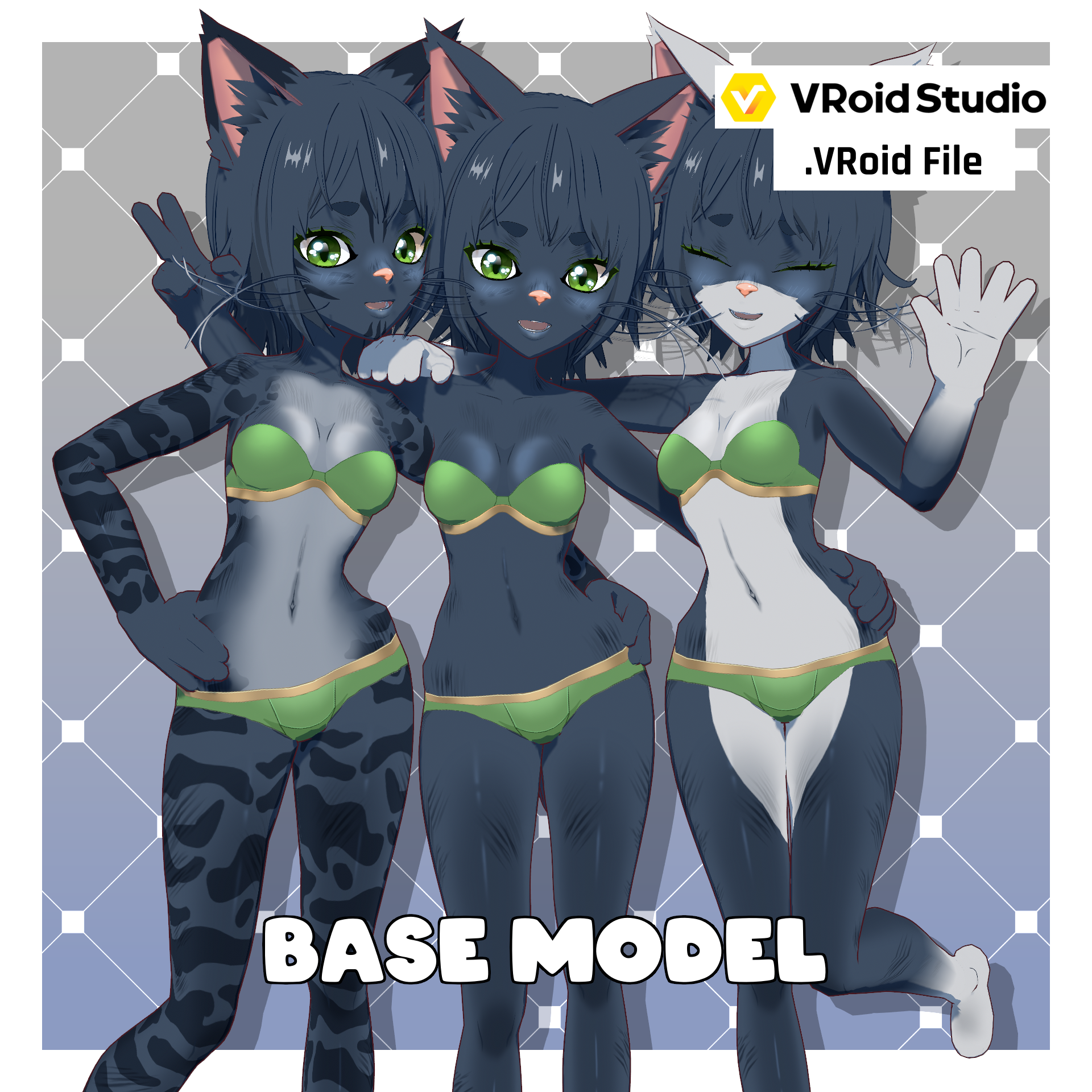 Cat Girl - Ash Grey [Customizable/カスタマイズ可能]