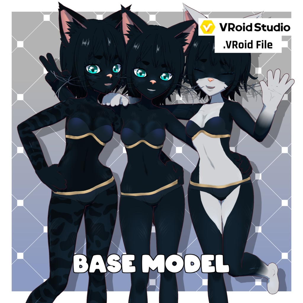 Midnight Black - Customizable Cat Girl [.VRoid File]