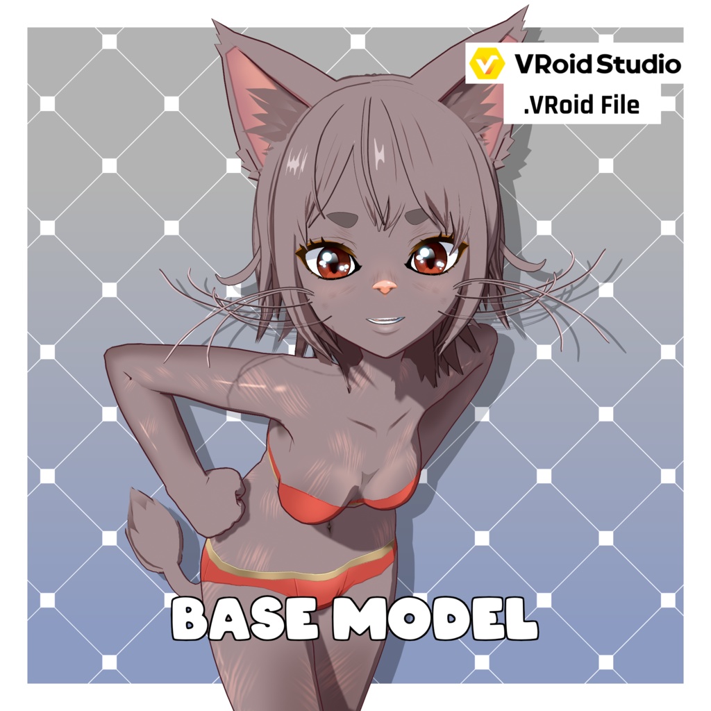 キャットガール – ライラック【カスタマイズ可能】【VRoid】 (Cat Girl – Lilac)