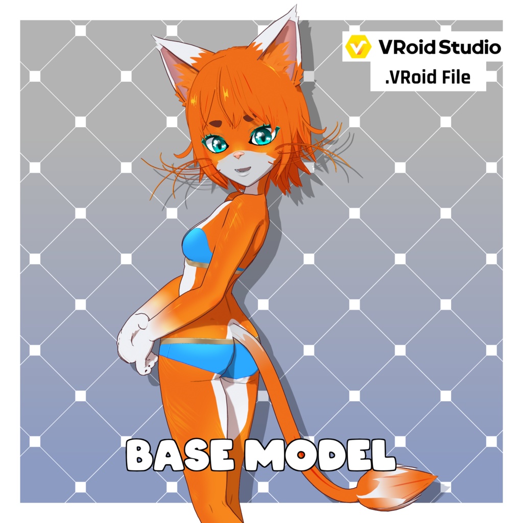キャットガール – ジンジャーレッド【カスタマイズ可能】【VRoid】 (Cat Girl – Ginger Red)