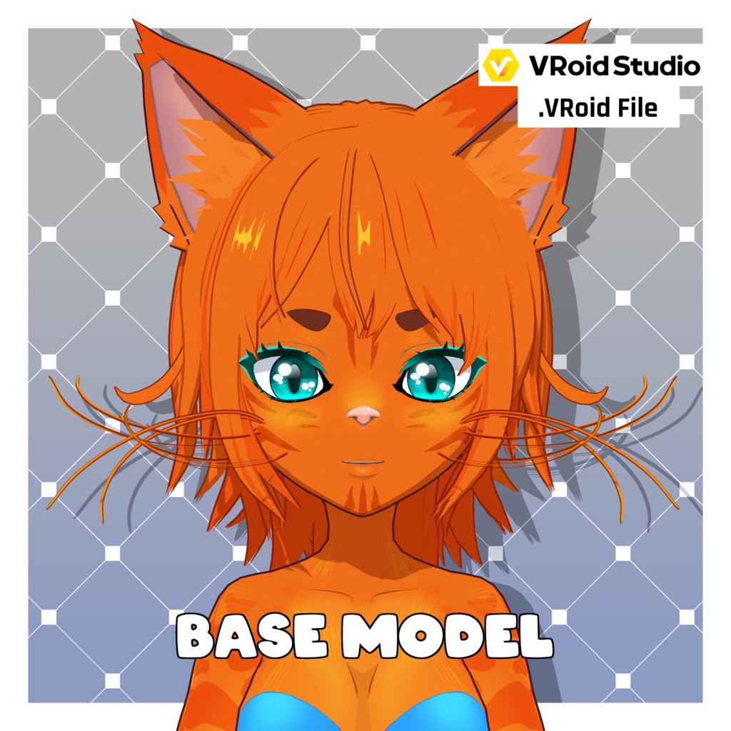 キャットガール – ジンジャーレッド【カスタマイズ可能】【VRoid】 (Cat Girl – Ginger Red)