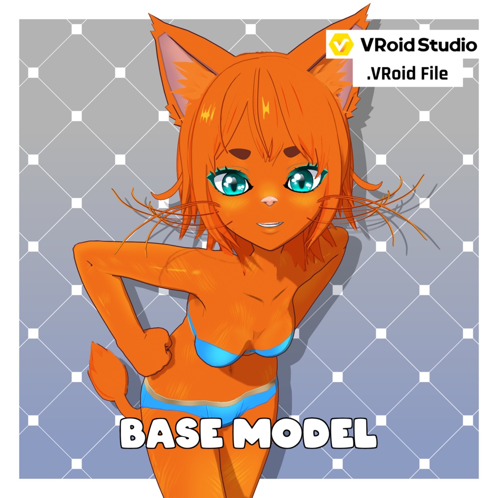 キャットガール – ジンジャーレッド【カスタマイズ可能】【VRoid】 (Cat Girl – Ginger Red)