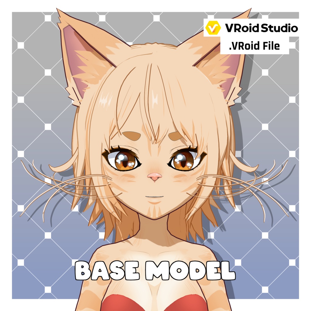 キャットガール – クリーム【カスタマイズ可能】【VRoid】 (Cat Girl – Cream)