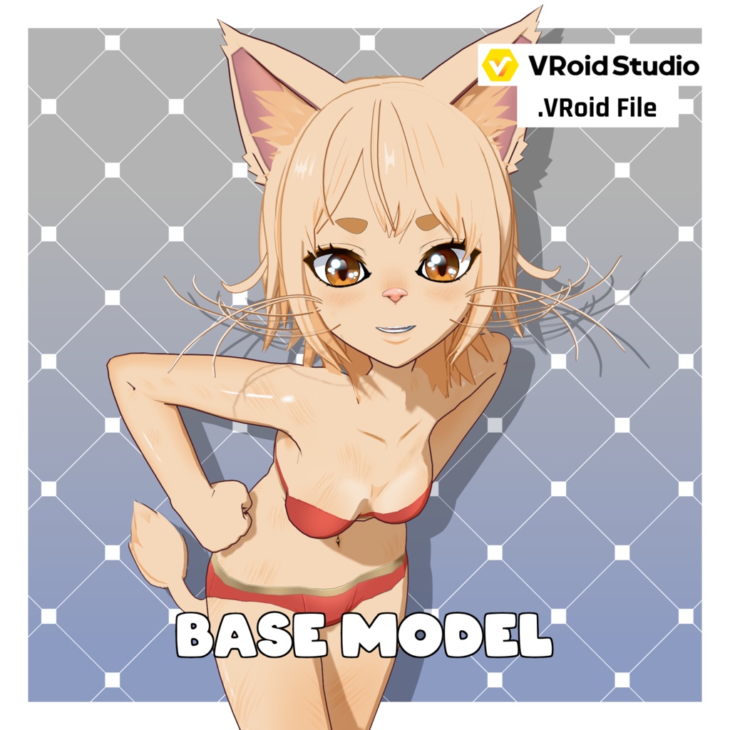 キャットガール – クリーム【カスタマイズ可能】【VRoid】 (Cat Girl – Cream)