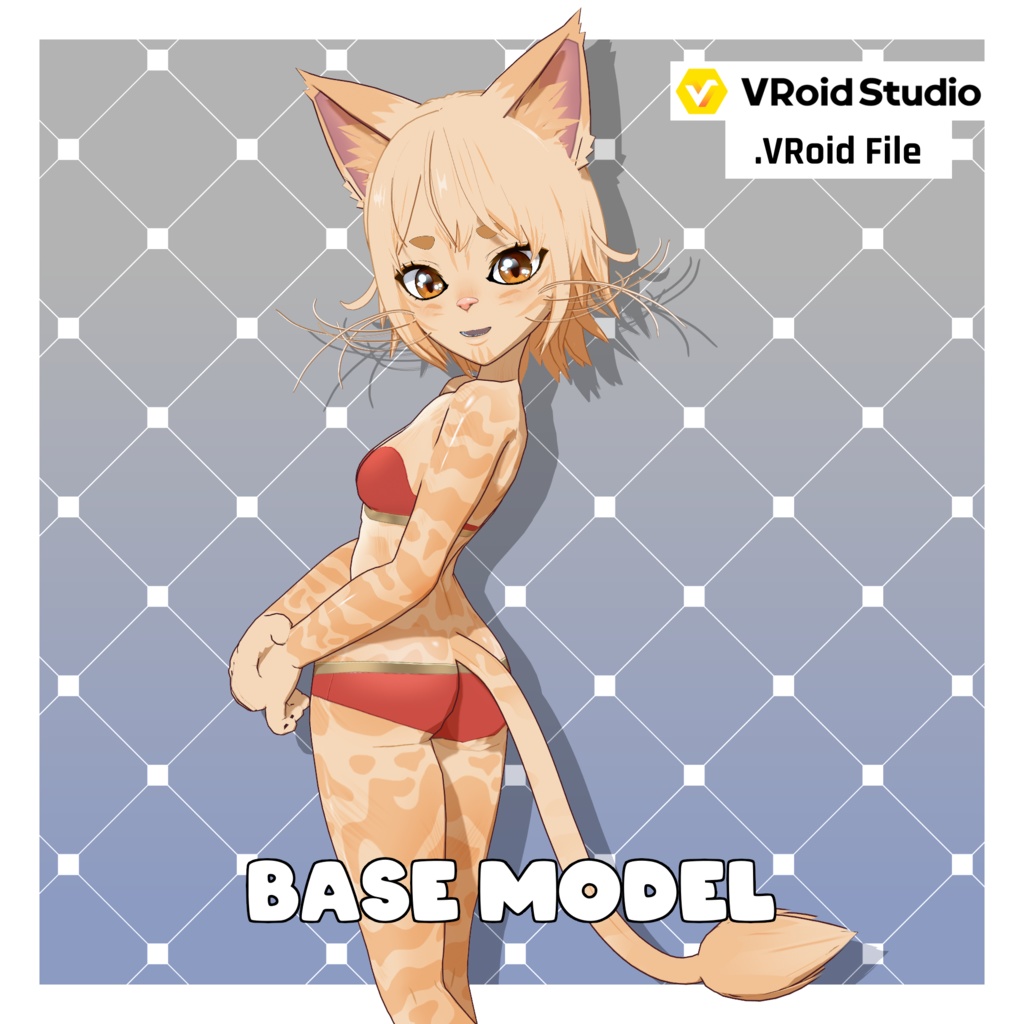 キャットガール – クリーム【カスタマイズ可能】【VRoid】 (Cat Girl – Cream)