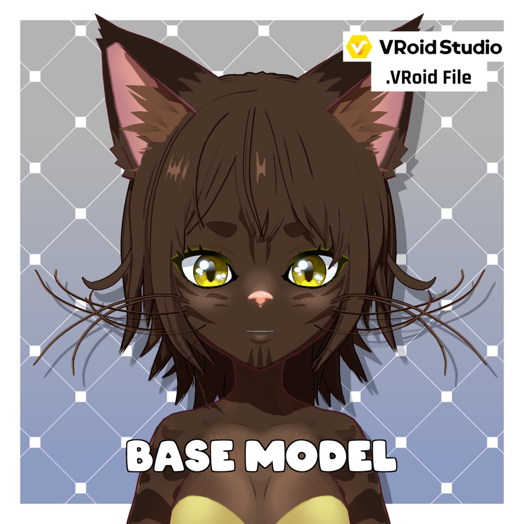 キャットガール – チョコレート【カスタマイズ可能】【VRoid】 (Cat Girl – Chocolate)