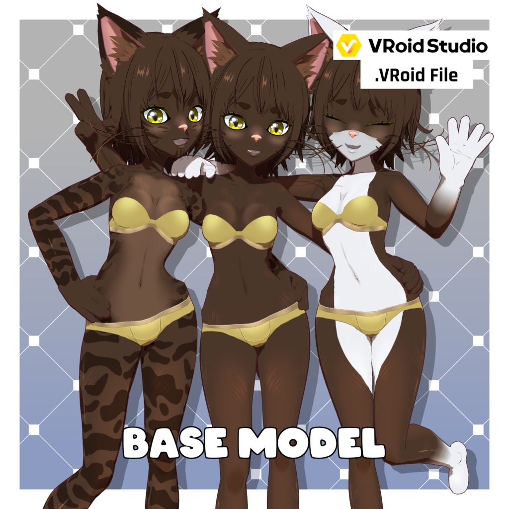 [カスタマイズ可能/Customizable] Cat Girl - Chocolate [.VRoid File]