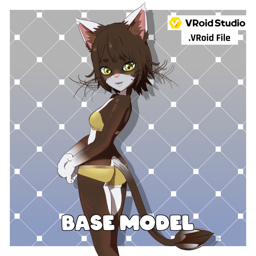 キャットガール – チョコレート【カスタマイズ可能】【VRoid】 (Cat Girl – Chocolate)