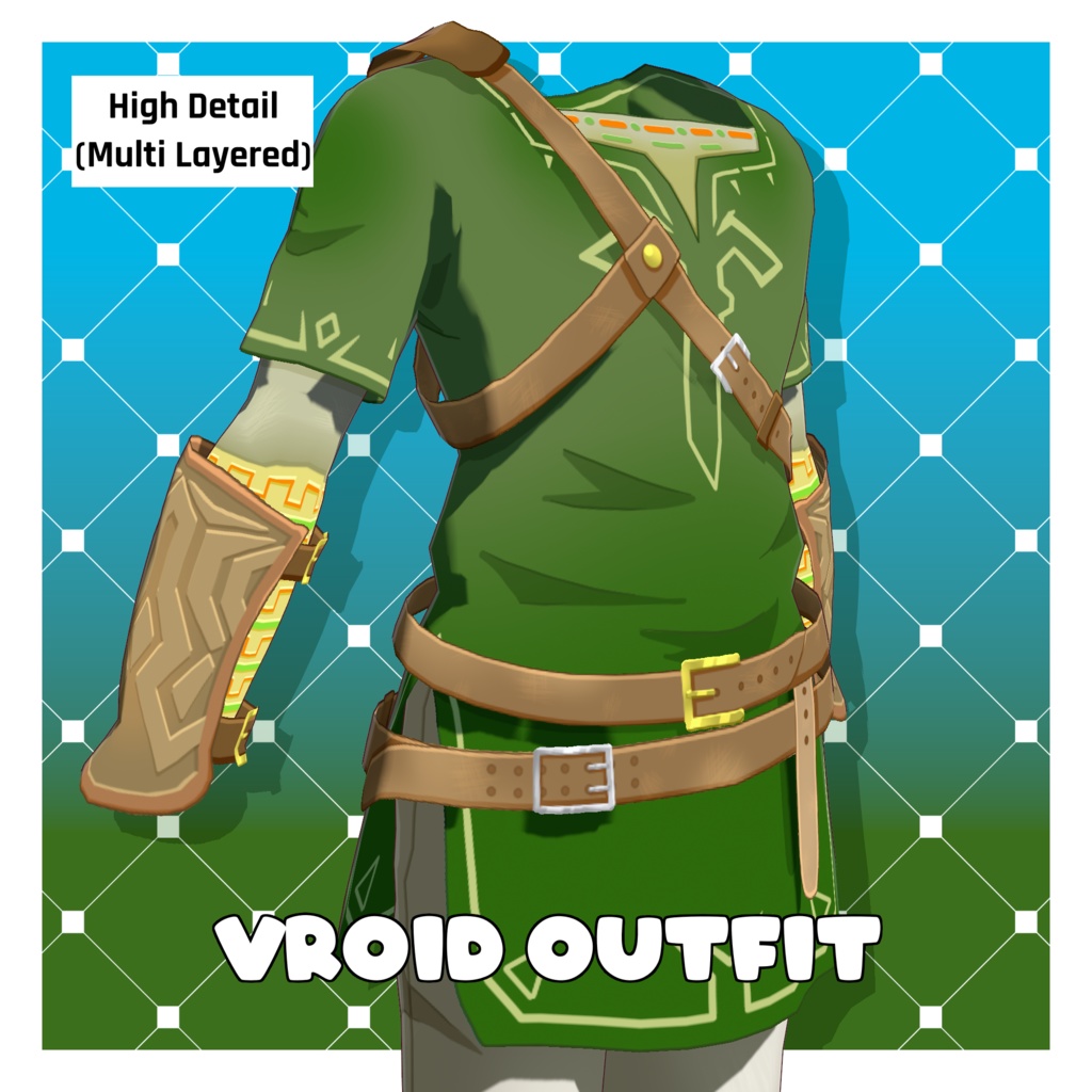 リンク衣装セット – ゼルダの伝説 BoTW【VRoid】 (Link Tunics Set – BoTW)