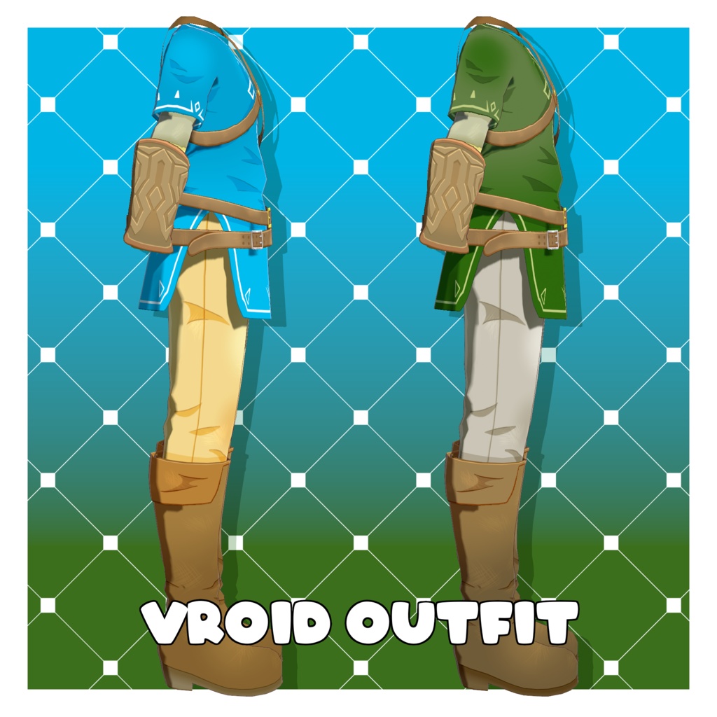 リンク衣装セット – ゼルダの伝説 BoTW【VRoid】 (Link Tunics Set – BoTW)