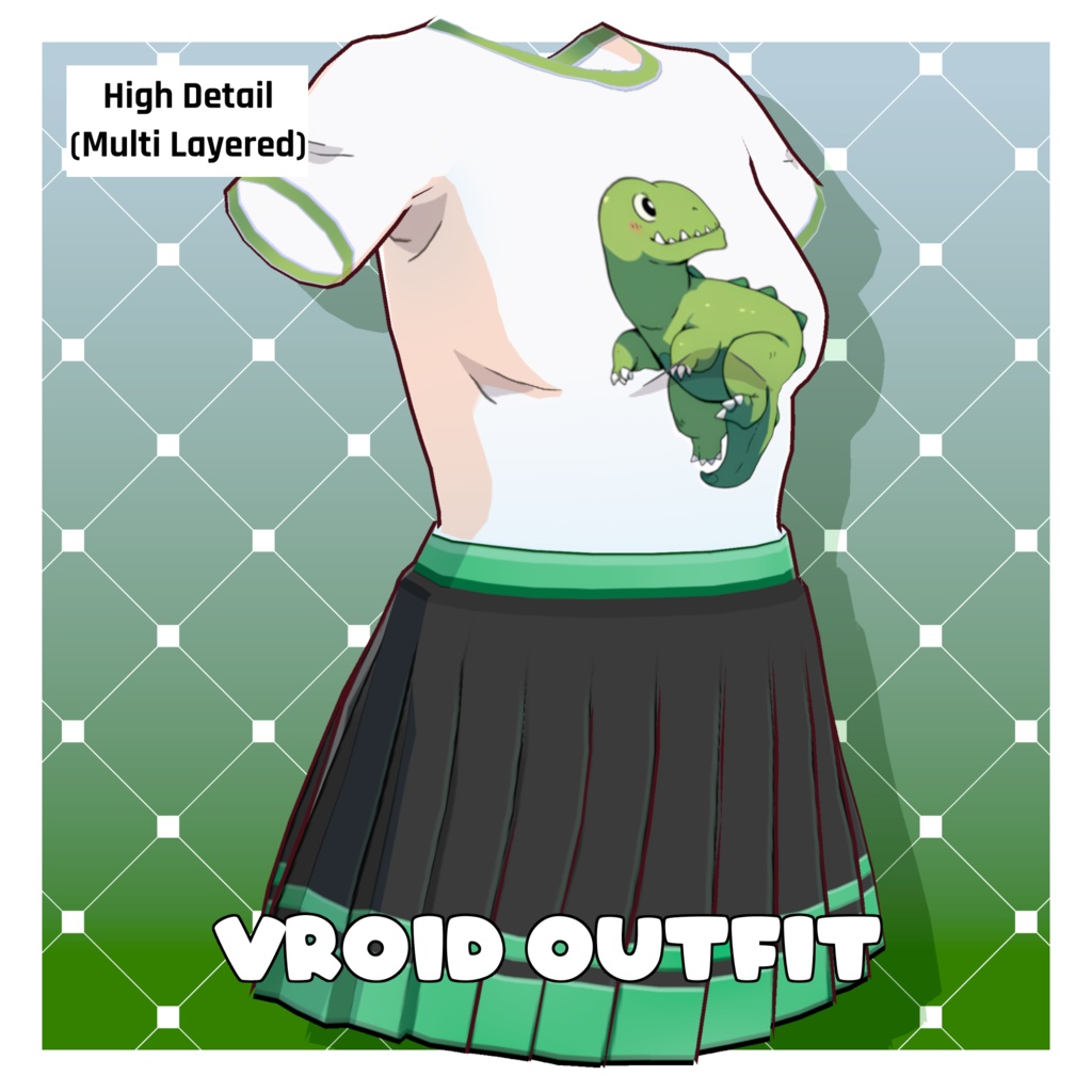 チヨ恐竜衣装 – オリジナルデザイン【VRoid】 (Chiyo Dino Outfit – Original Design)