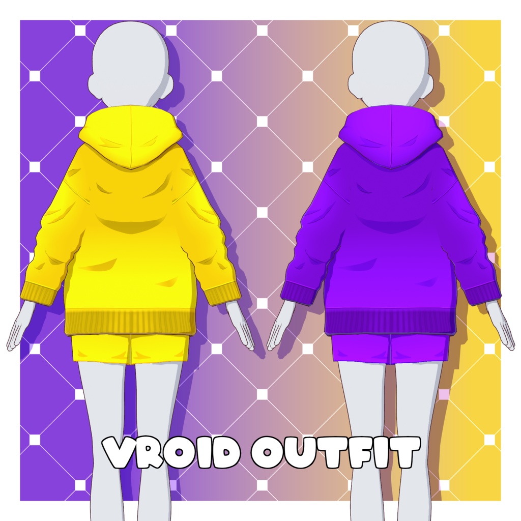 ワリオ/ワルイージフーディ【VRoid】 (Wario/Waluigi Hoodie)
