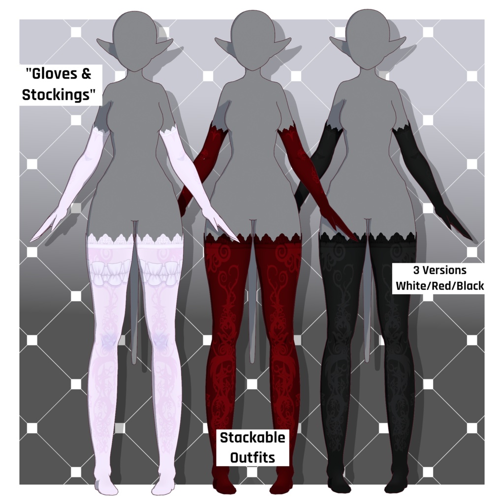 デーモン – ペールホワイト【カスタマイズ可能】【VRoid】 (Demon – Pale White)