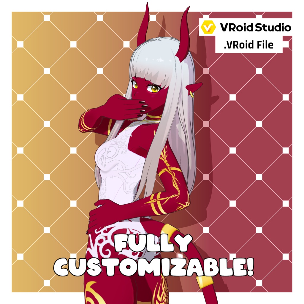 [Customizable/カスタマイズ可能な] Demon - Deep Red [.VRoid File]