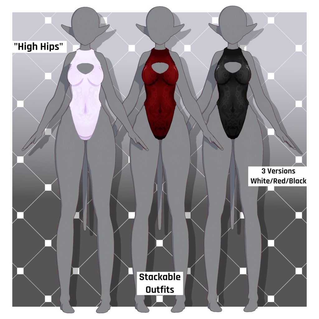 デーモン – ディープレッド【カスタマイズ可能】【VRoid】 (Demon – Deep Red)