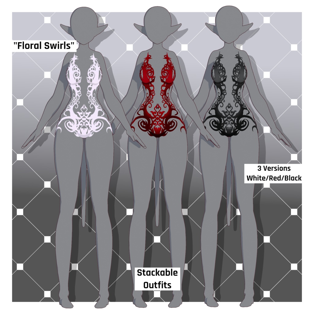 デーモン – サーモンピンク【カスタマイズ可能】【VRoid】 (Demon – Salmon Pink)