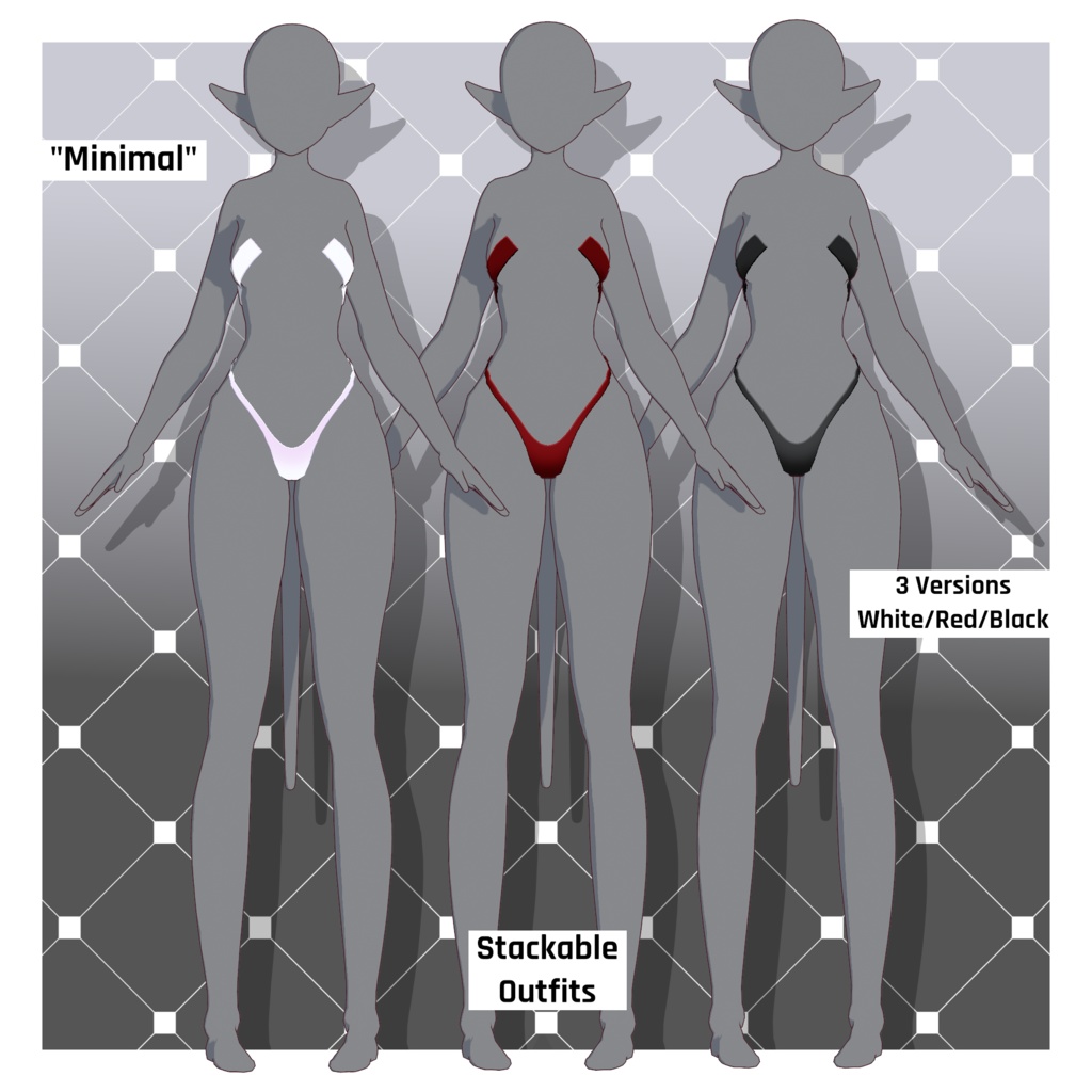 デーモン – サーモンピンク【カスタマイズ可能】【VRoid】 (Demon – Salmon Pink)