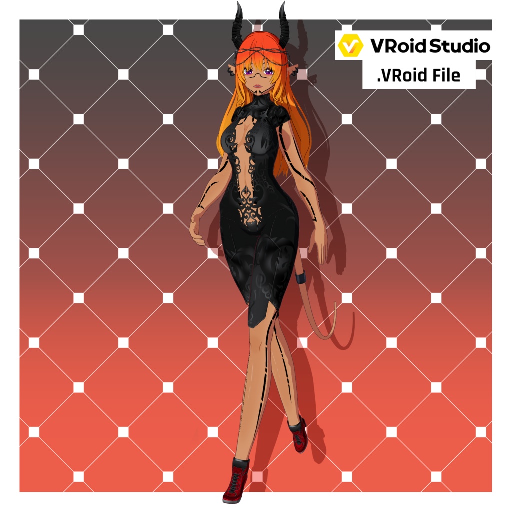 デーモン – タンドファイア【カスタマイズ可能】【VRoid】 (Demon – Tanned Fire)