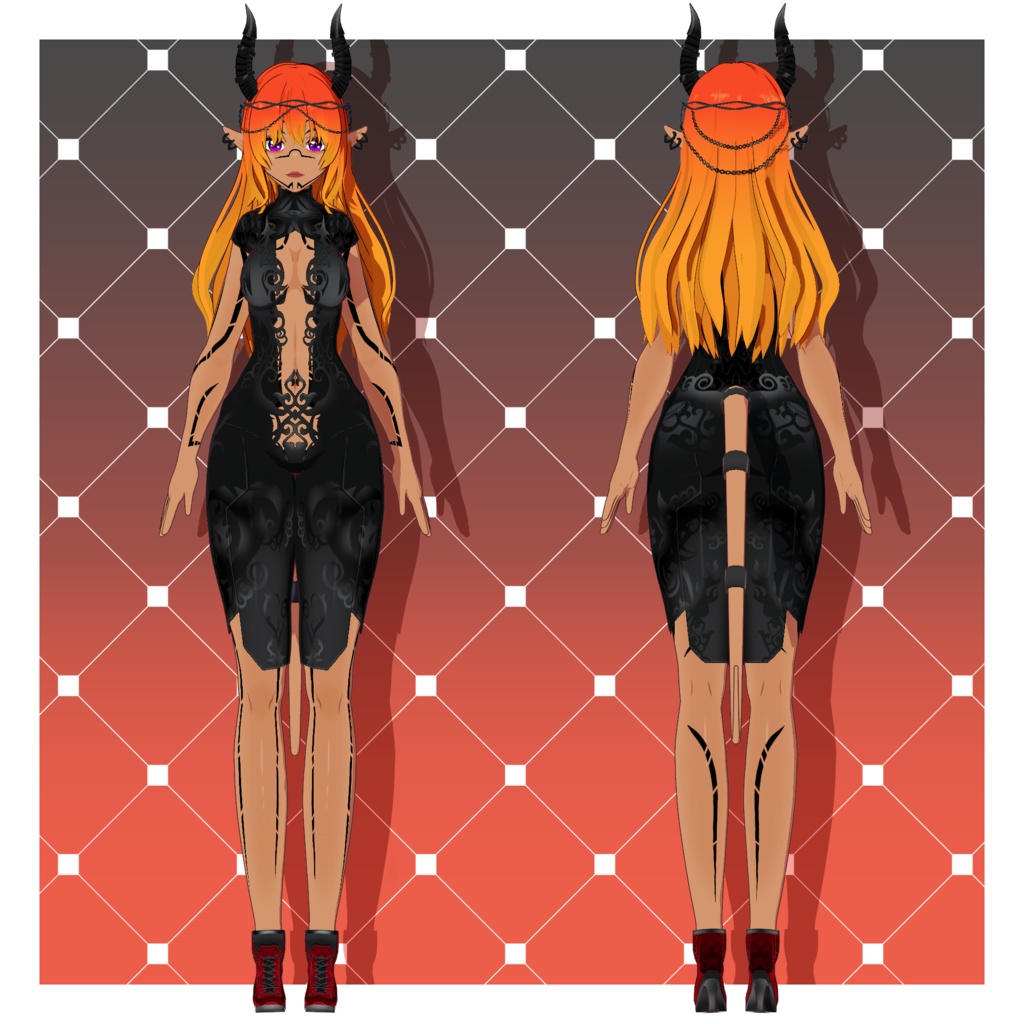 デーモン – タンドファイア【カスタマイズ可能】【VRoid】 (Demon – Tanned Fire)