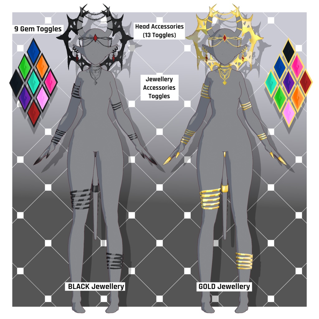 デーモン – タンドファイア【カスタマイズ可能】【VRoid】 (Demon – Tanned Fire)