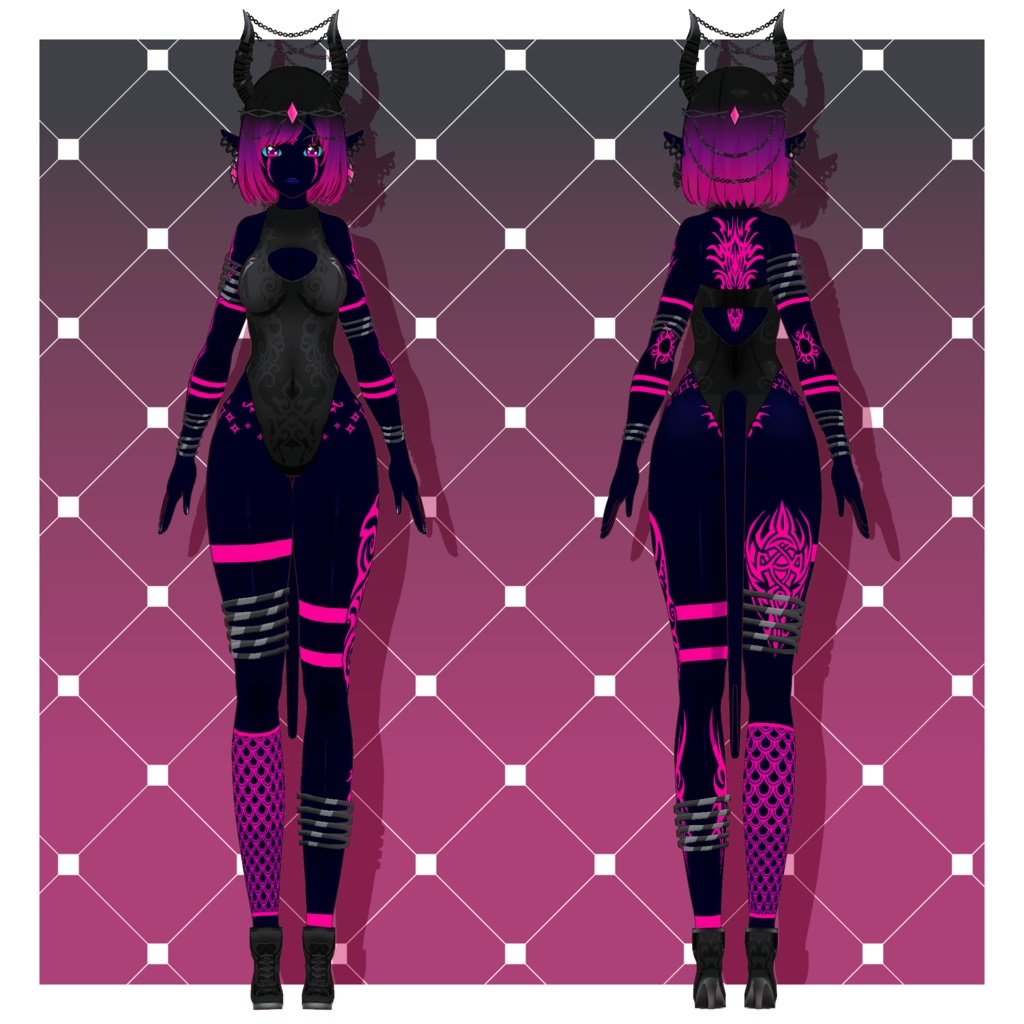 デーモン – ミッドナイト【カスタマイズ可能】【VRoid】 (Demon – Midnight)