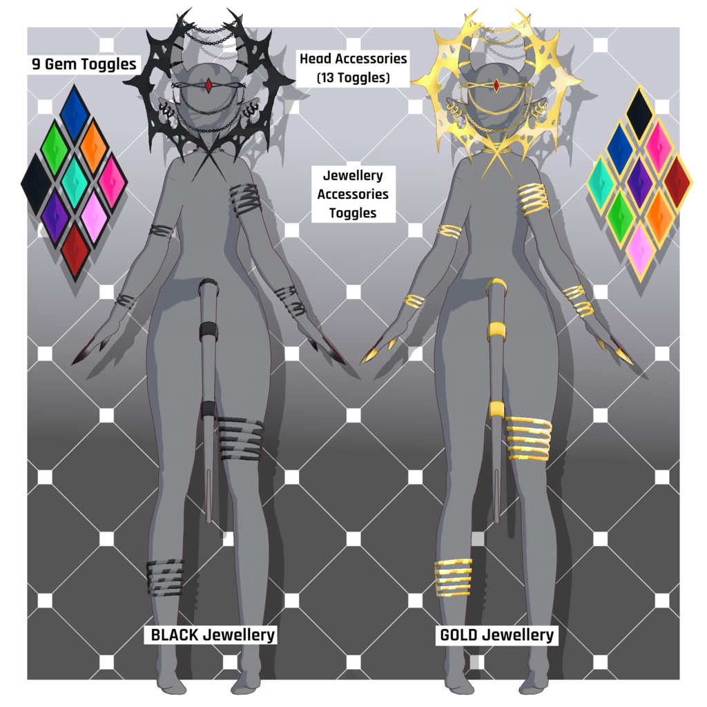 デーモン – ミッドナイト【カスタマイズ可能】【VRoid】 (Demon – Midnight)