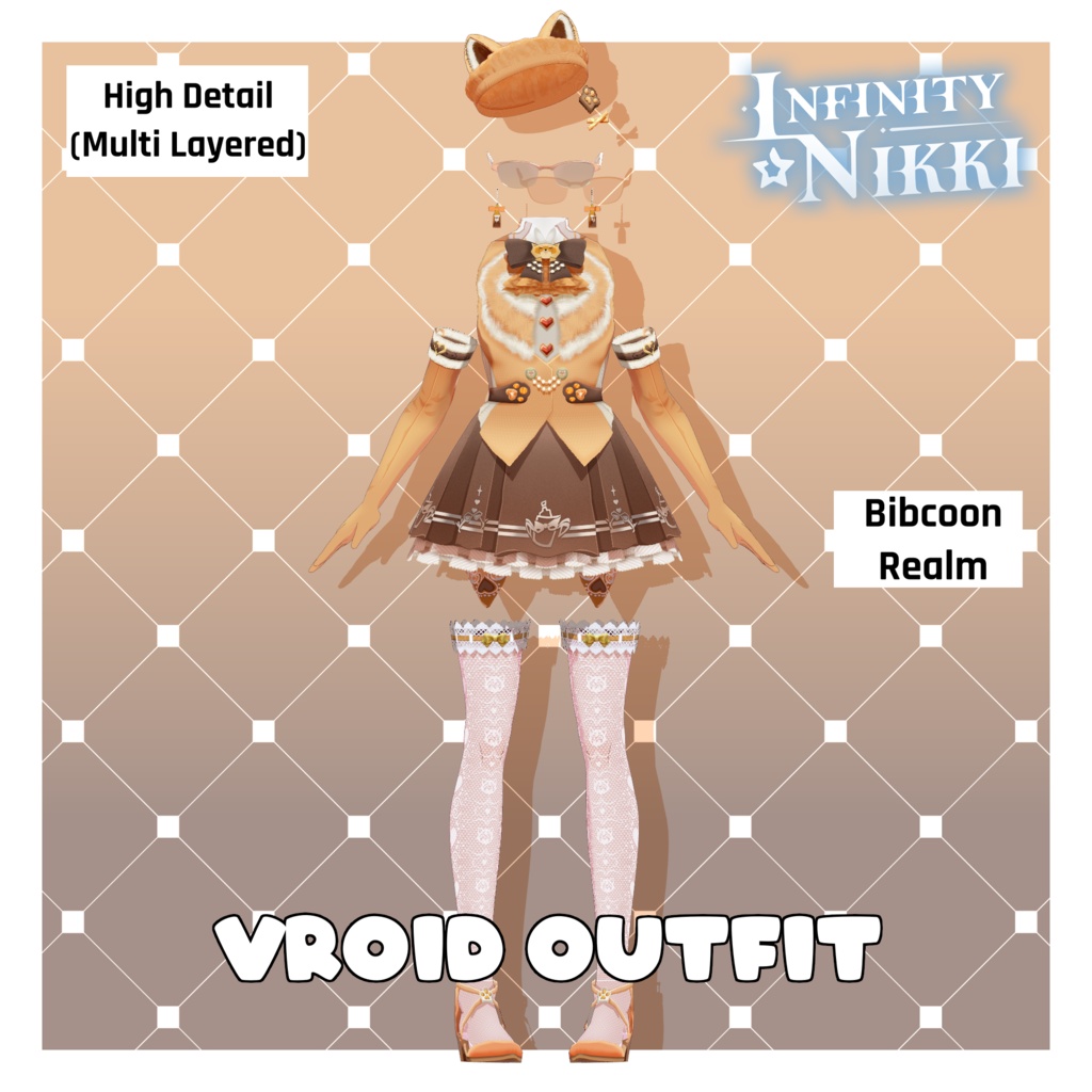 Infinity Nikki - Bibcoon Realm Outfit [VRoid Outfit/衣装]